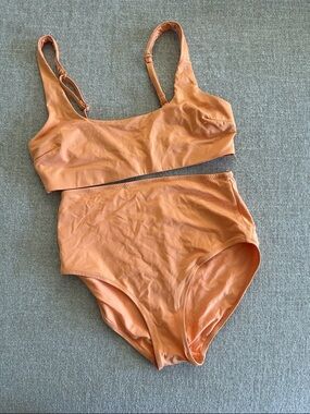 H&M Cantaloupe Orange High-Waist Bikini Set